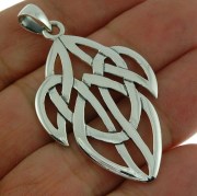 Large Celtic Knot Pendant Sterling Silver, pn82