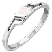 Mother of Pearl Sea Shell Silver Ring, r474