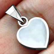 Mother of Pearl Heart Silver Pendant, p502