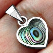 Abalone Heart Silver Pendant, p502
