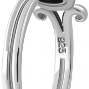 Black Onyx Silver Ring, r577