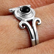 Black Onyx Silver Ring, r577