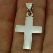 Small Simple Sterling Silver Cross Pendant, pn353