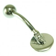 Triskele Triple Spiral Silver Belly button Ring, f306